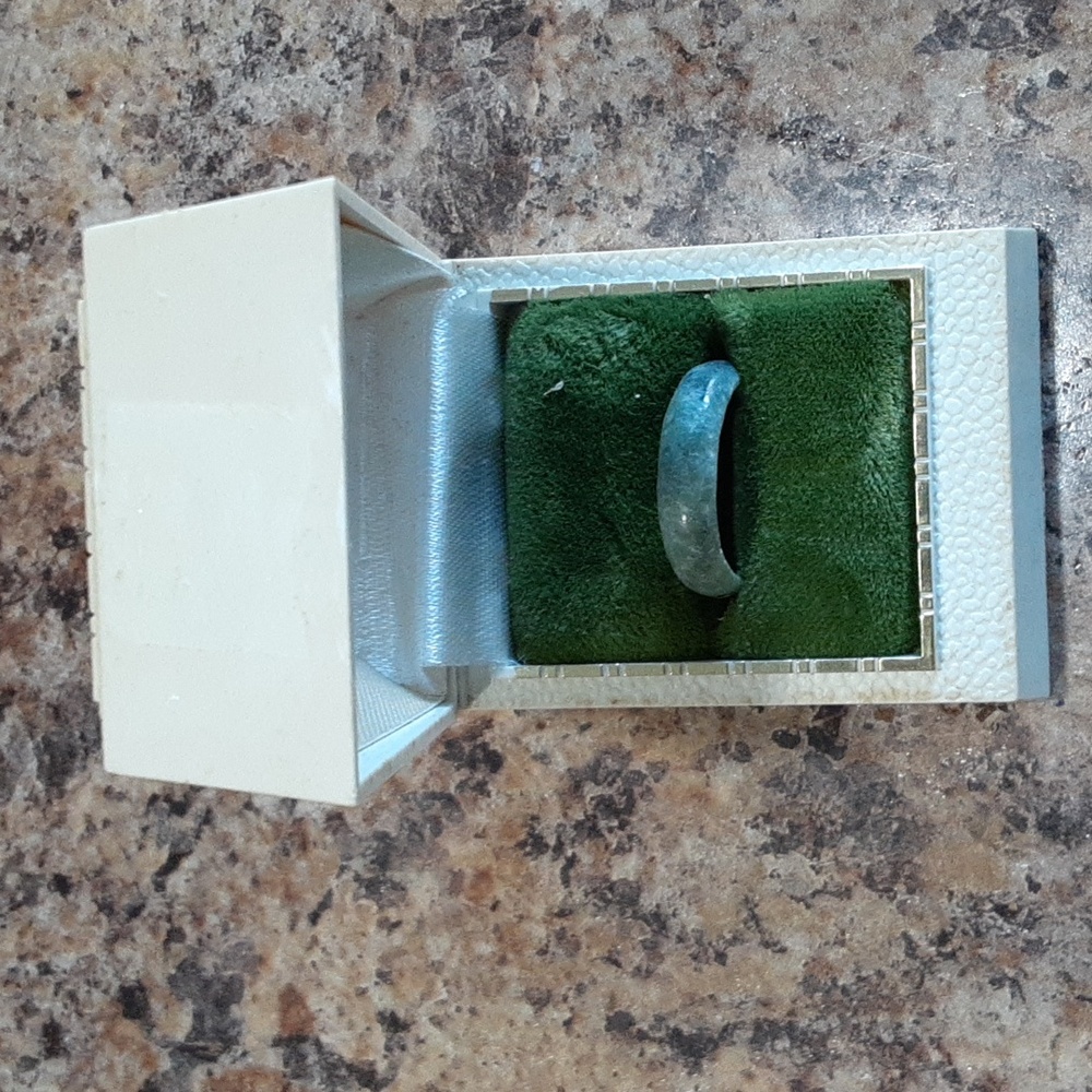 Antique Solid Jade Ring In Original Box. - image 1